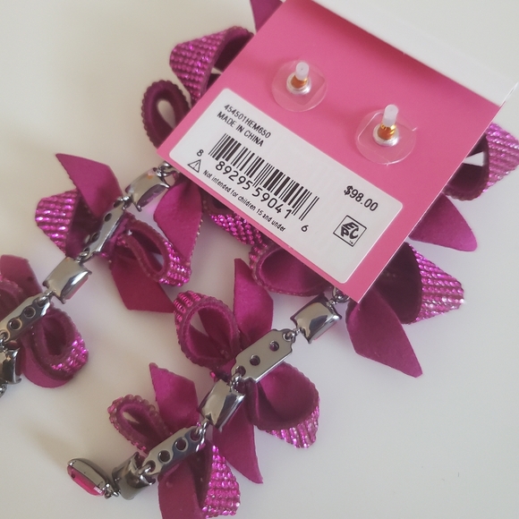 Betsey Johnson Womens Pavé Bow Earrings - Picture 3 of 7